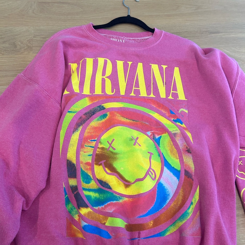 Pink Urban outfitters nirvana sweatshirt